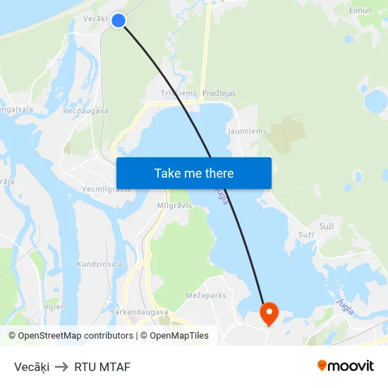 Vecāķi to RTU MTAF map