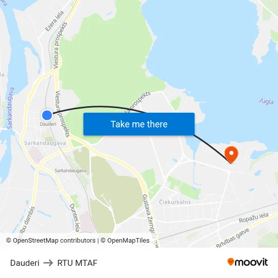 Dauderi to RTU MTAF map