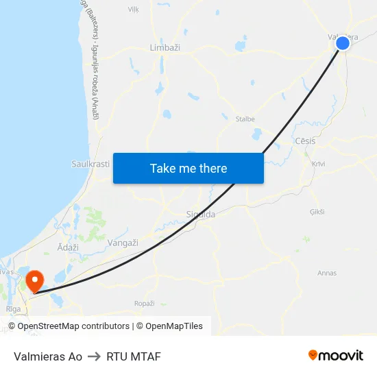 Valmieras Ao to RTU MTAF map