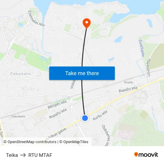 Teika to RTU MTAF map