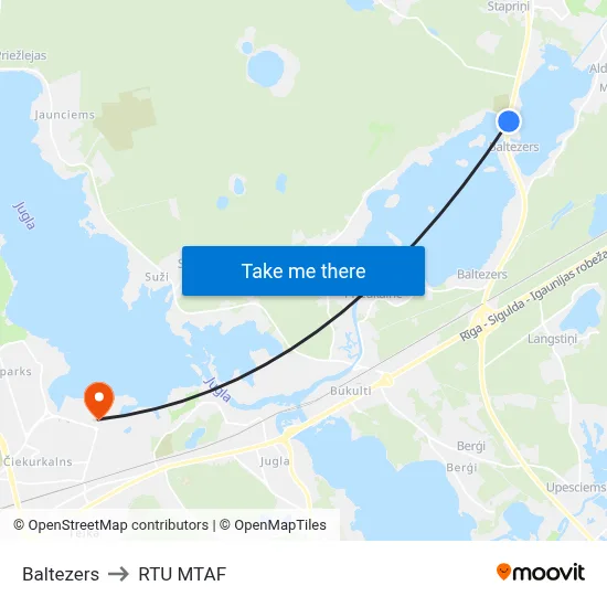 Baltezers to RTU MTAF map