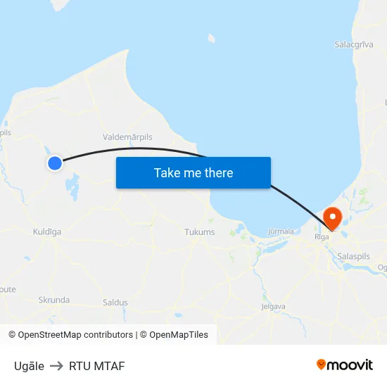 Ugāle to RTU MTAF map