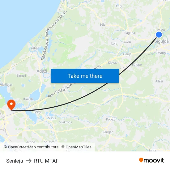 Senleja to RTU MTAF map