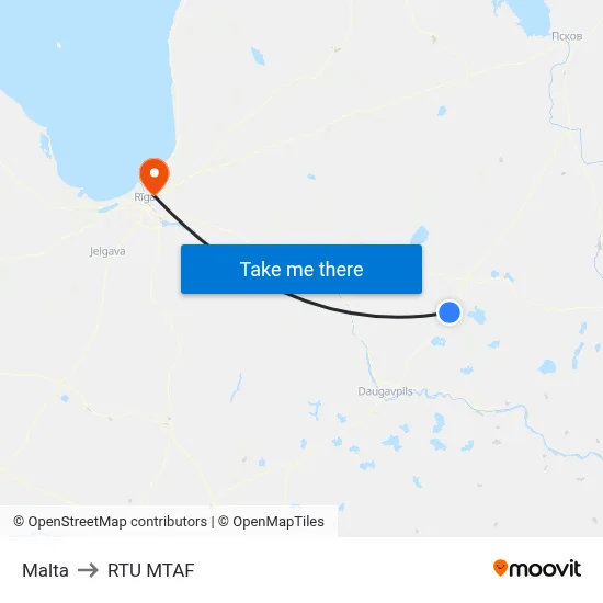 Malta to RTU MTAF map