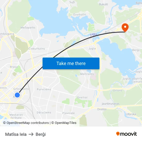 Matīsa Iela to Berģi map