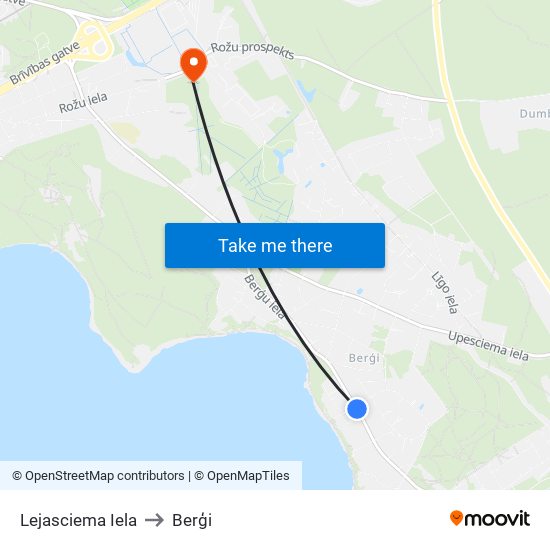Lejasciema Iela to Berģi map