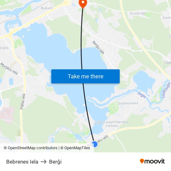 Bebrenes Iela to Berģi map