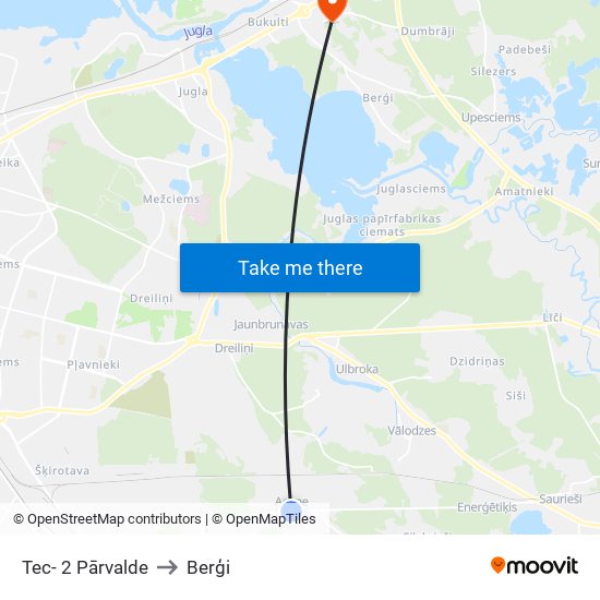 Tec- 2 Pārvalde to Berģi map