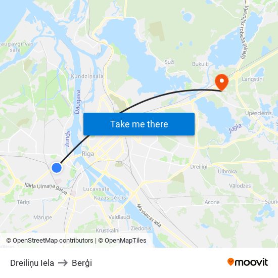 Dreiliņu Iela to Berģi map