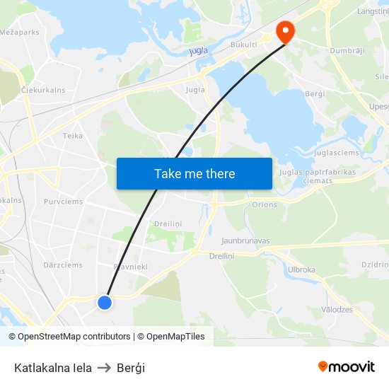 Katlakalna Iela to Berģi map