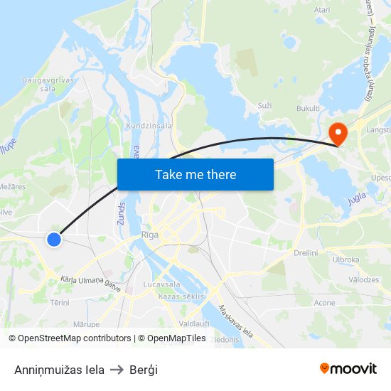 Anniņmuižas Iela to Berģi map