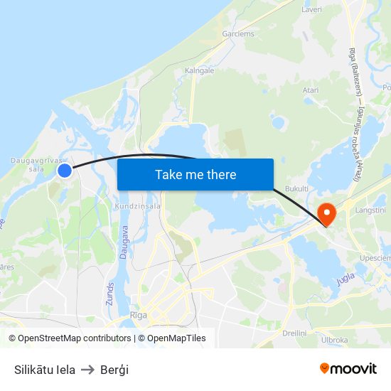 Silikātu Iela to Berģi map