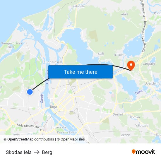 Skodas Iela to Berģi map