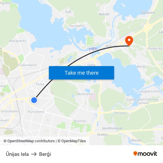 Ūnijas Iela to Berģi map