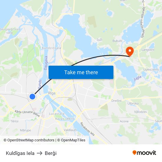 Kuldīgas Iela to Berģi map