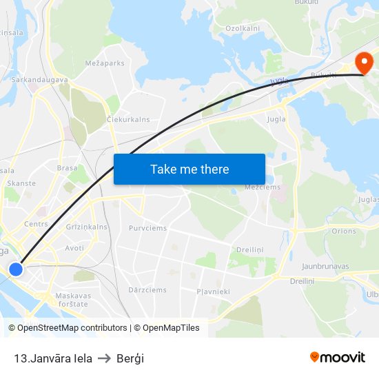 13.Janvāra Iela to Berģi map