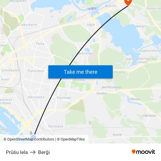 Prūšu Iela to Berģi map