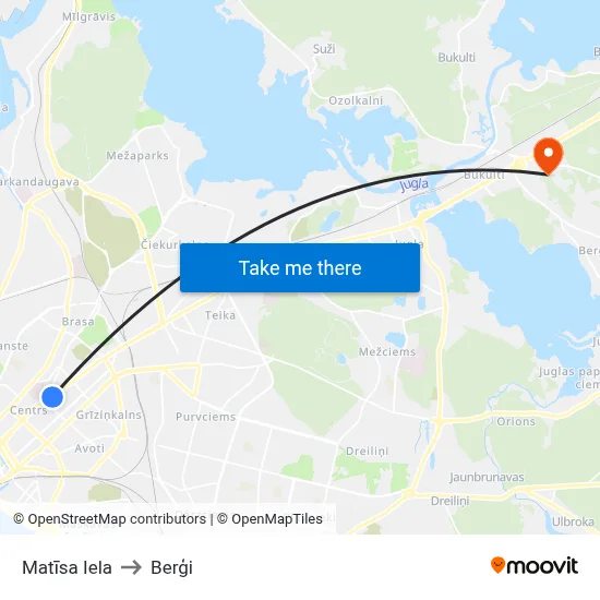 Matīsa Iela to Berģi map