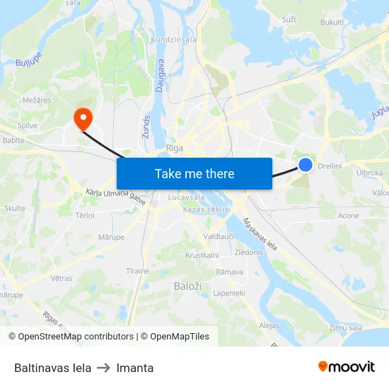 Baltinavas Iela to Imanta map