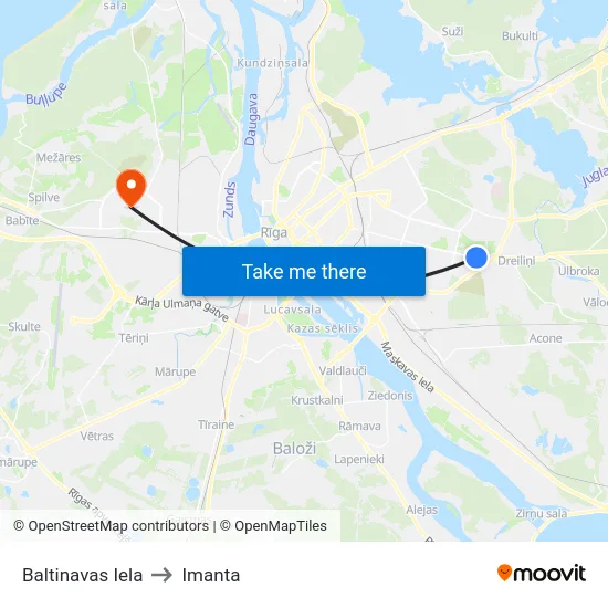 Baltinavas Iela to Imanta map
