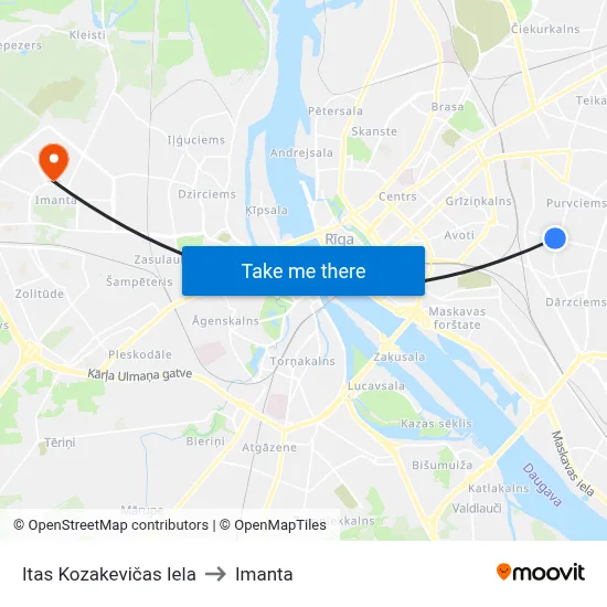 Itas Kozakevičas Iela to Imanta map