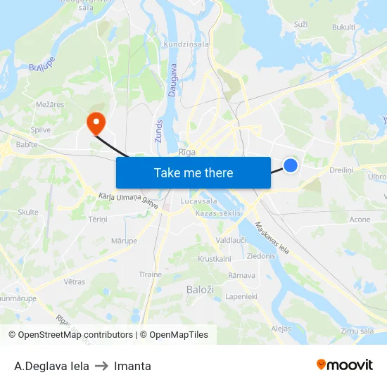 A.Deglava Iela to Imanta map