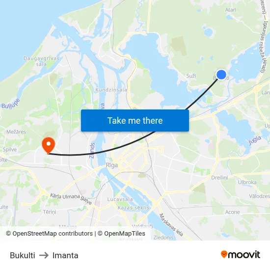 Bukulti to Imanta map