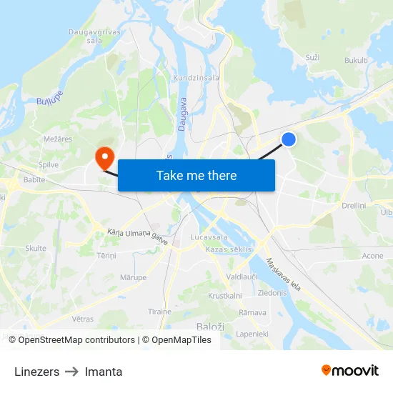 Linezers to Imanta map
