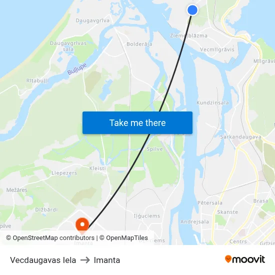 Vecdaugavas Iela to Imanta map
