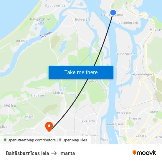Baltāsbaznīcas Iela to Imanta map