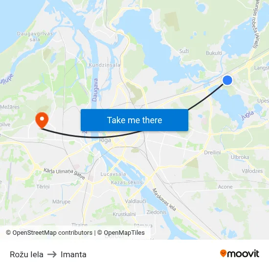 Rožu Iela to Imanta map