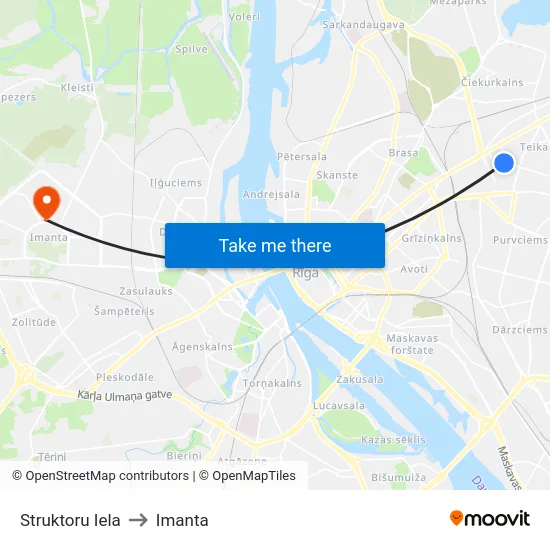 Struktoru Iela to Imanta map