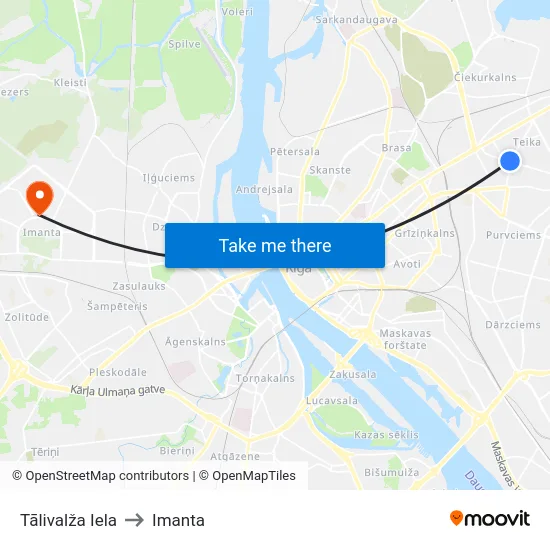 Tālivalža Iela to Imanta map