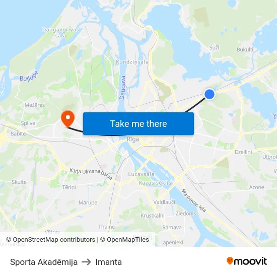 Sporta Akadēmija to Imanta map
