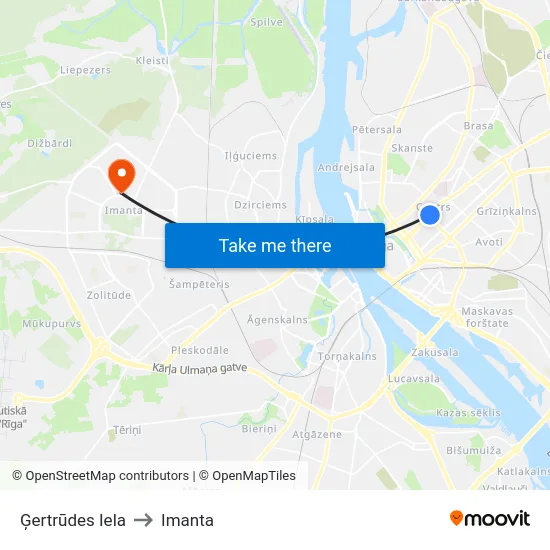 Ģertrūdes Iela to Imanta map