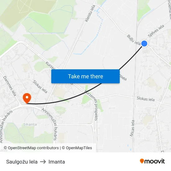 Saulgožu Iela to Imanta map
