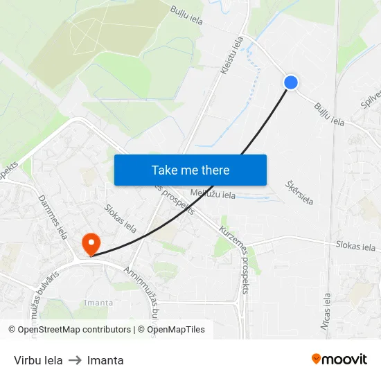 Virbu Iela to Imanta map