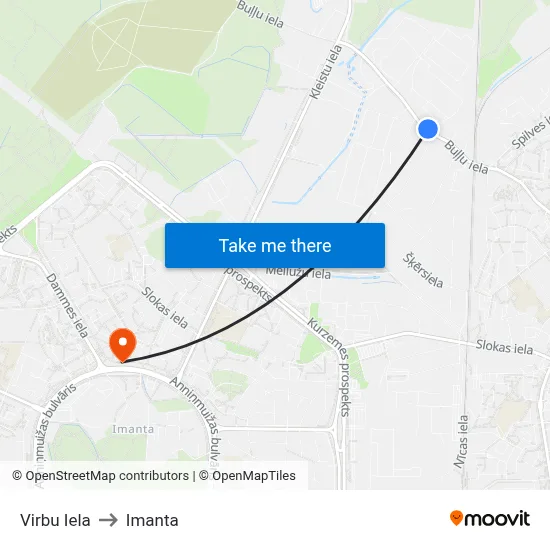 Virbu Iela to Imanta map