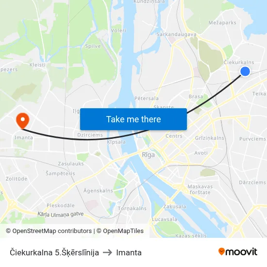 Čiekurkalna 5.Šķērslīnija to Imanta map