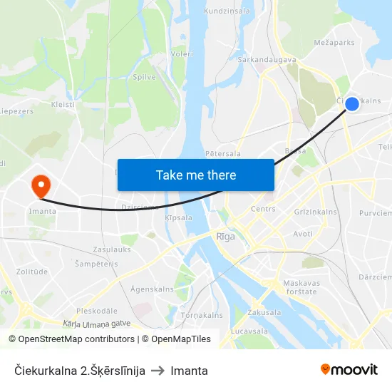 Čiekurkalna 2.Šķērslīnija to Imanta map