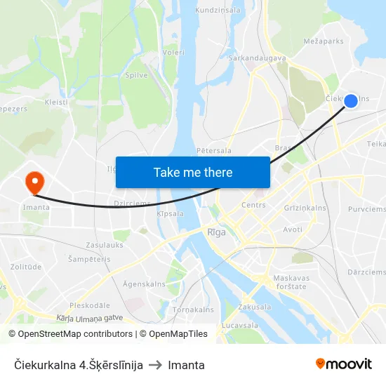Čiekurkalna 4.Šķērslīnija to Imanta map