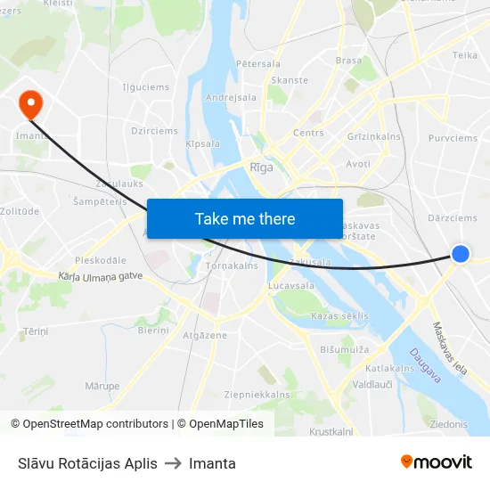 Slāvu Rotācijas Aplis to Imanta map