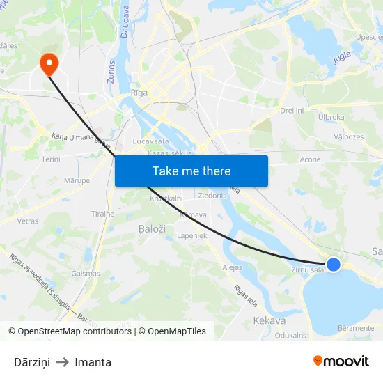 Dārziņi to Imanta map