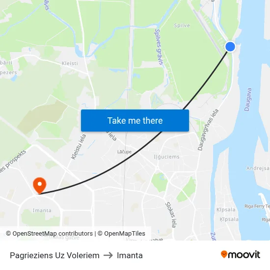 Pagrieziens Uz Voleriem to Imanta map