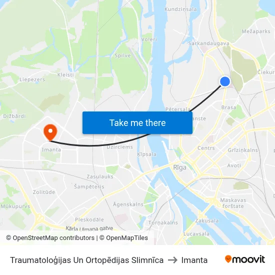 Traumatoloģijas Un Ortopēdijas Slimnīca to Imanta map