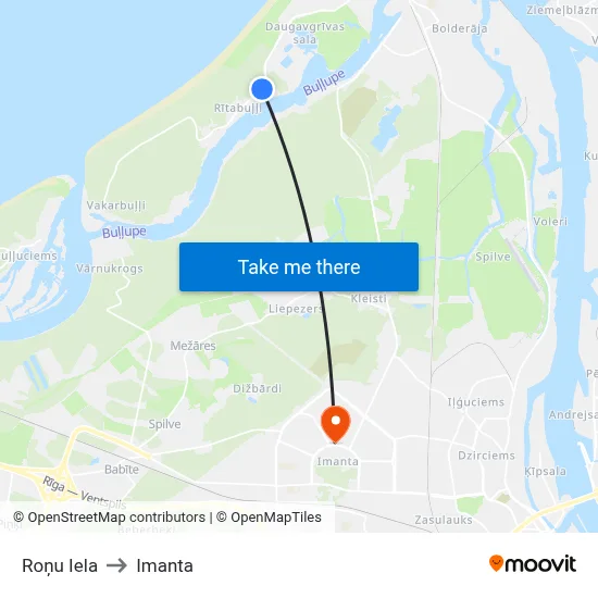 Roņu Iela to Imanta map