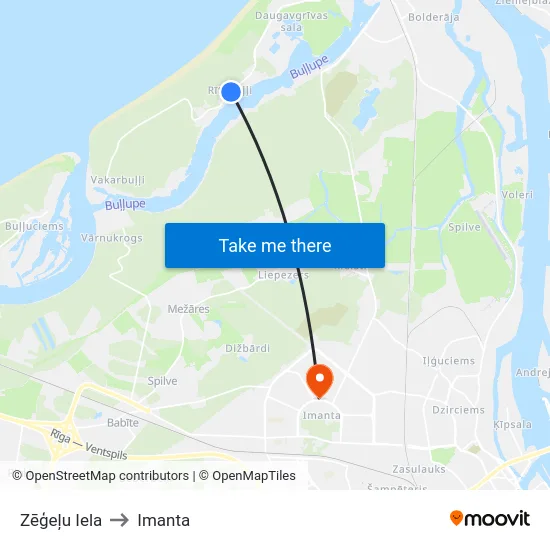 Zēģeļu Iela to Imanta map