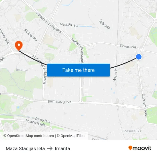 Mazā Stacijas Iela to Imanta map