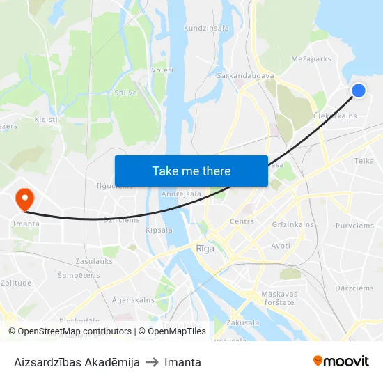 Aizsardzības Akadēmija to Imanta map