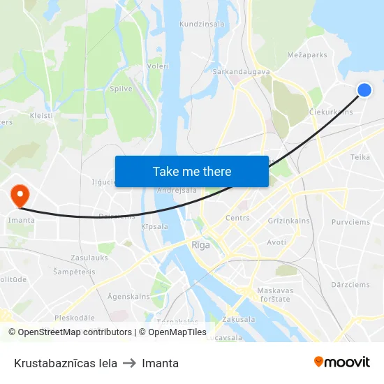 Krustabaznīcas Iela to Imanta map